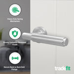 Flores Satin Nickel Lever on Rose Door Handle Kit - 64mm Latch - tradefit - 2