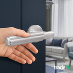 Flores Satin Nickel Lever on Rose Door Handle Kit - Medium Duty FD30/60 - 76mm Latch - tradefit - 6