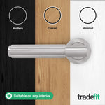 Flores Satin Nickel Lever on Rose Door Handle Kit - 64mm Latch - tradefit - 7