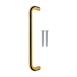 Bolt Fix Pull Handle - 300mm x 19mm - PVD Polished Brass - tradefit