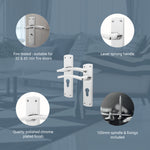 Euroda - Plus Polished Chrome Lever Lock Fire Door Handles - Euro - FD30/60 - tradefit - 3