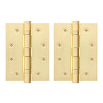 Satin Brass Fire Door Hinges – 4 Inch/102mm – Grade 11 Steel Ball Bearing – Pack 2 - tradefit - 3