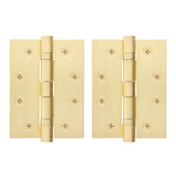 Satin Brass Fire Door Hinges – 4 Inch/102mm – Grade 11 Steel Ball Bearing – Pack 2 - tradefit