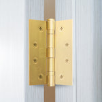 Satin Brass Fire Door Hinges – 4 Inch/102mm – Grade 11 Steel Ball Bearing – Pack 2 - tradefit - 7