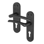 Bosa Matt Black Lever on Backplate Door Handle - Euro - tradefit - 1