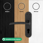 Bosa Matt Black Lever on Backplate Door Handle - Euro - tradefit - 5