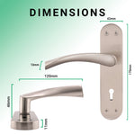 Nola Satin Nickel Lock Door Handles - Keyhole - tradefit - 3