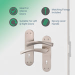 Nola Satin Nickel Door Handle Pack - 80mm Sashlock - tradefit - 2