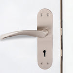 Nola Satin Nickel Door Handle Pack - 80mm Sashlock - tradefit - 5