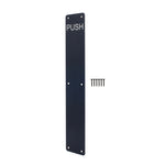 Engraved Push Finger Plate - 425 x 75 x 1.2mm Radius Corners - Matt Black - tradefit - 1