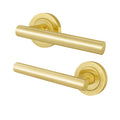 Olbia Satin Brass Lever on Rose Door Handles