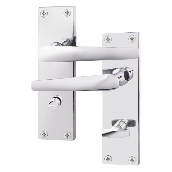 Straight Pattern Polished Chrome Door Handles - Bathroom - tradefit - Featured Image