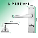 Straight Pattern Polished Chrome Door Handles - Bathroom - tradefit - 3