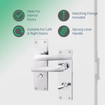 Straight Pattern Polished Chrome Door Handles - Bathroom - tradefit - 2