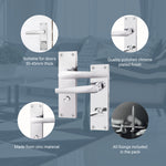 Straight Pattern Polished Chrome Door Handles - Bathroom - tradefit - 4