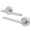 Euroda Fire Door Handle on Rose - Satin Chrome - FD30/60