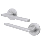 Euroda Fire Door Handle on Rose - Satin Chrome - FD30/60 - 1