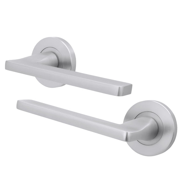 Euroda Fire Door Handle on Rose - Satin Chrome - FD30/60 - Featured Image