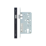 Fire Rated DIN Latch - 60mm Backset / 90mm Case / 72mm Centres - Matt Black - tradefit - 1