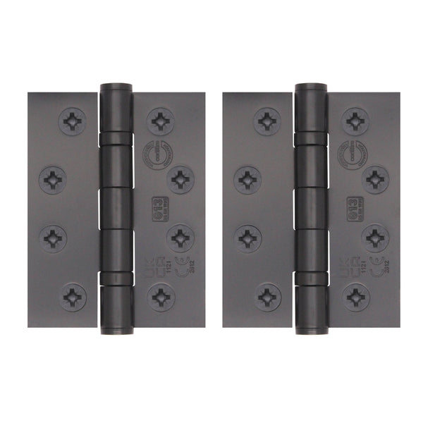 Black Fire Door Hinges - 4 Inch/102mm - Grade 13 Steel Ball Bearing - Pack 2 - tradefit - Featured Image