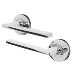 Euroda Fire Door Handle on Rose - Polished Chrome - FD30/60 - 1