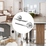 Euroda Polished Chrome Lever on Rose Door Handle Pack - Bathroom - tradefit - 7