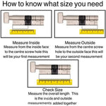 Federal TS007 Euro Door Cylinder Lock BS HIGH Security 3* Snap Safe Police Approved 30+30mm Double Nickel c/w Brass - tradefit - 4