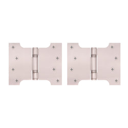 Parliament Projection Fire Door Hinges 4" Grade 13 Stainless Steel - 102x76x127x3mm - Satin - Pair - Including Screws - tradefit