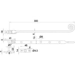 Curly Tail Casement Stay - 300mm - Black Antique - tradefit - 3