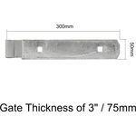 Field Gate Hinge Set Double Strap Hook to Drive and Bolt Pattern Hot Dip Galvanised (12