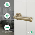 Claro Antique Brass Lever on Rose Door Handle Kit - 64mm Latch - tradefit - 2