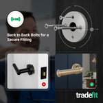 Claro Antique Brass Lever on Rose Door Handle Kit - Medium Duty FD30/60 - 80mm Sashlock - tradefit - 3