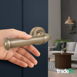 Claro Antique Brass Lever on Rose Door Handles - Heavy Duty - FD30/60 Rated - tradefit - 5