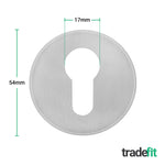 Olbia Euro Profile Keyhole Escutcheon - Satin Nickel - Pair - tradefit - 2