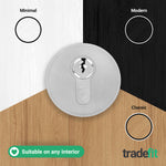 Olbia Euro Profile Keyhole Escutcheon - Satin Nickel - Pair - tradefit - 5
