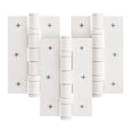 White Fire Door Hinges - 3 Inch/76mm - Grade 7 Steel Ball Bearing - Pack of 3 Hinges
