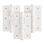 White Fire Door Hinges - 3 Inch/76mm - Grade 7 Steel Ball Bearing - Pack of 3 Hinges - tradefit - 1