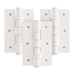 White Fire Door Hinges - 3 Inch/76mm - Grade 7 Steel Ball Bearing - Pack of 3 Hinges - tradefit