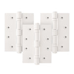 White Fire Door Hinges – 4 Inch/102mm – Grade 11 Steel Ball Bearing – Pack of 3 Hinges - tradefit - 1