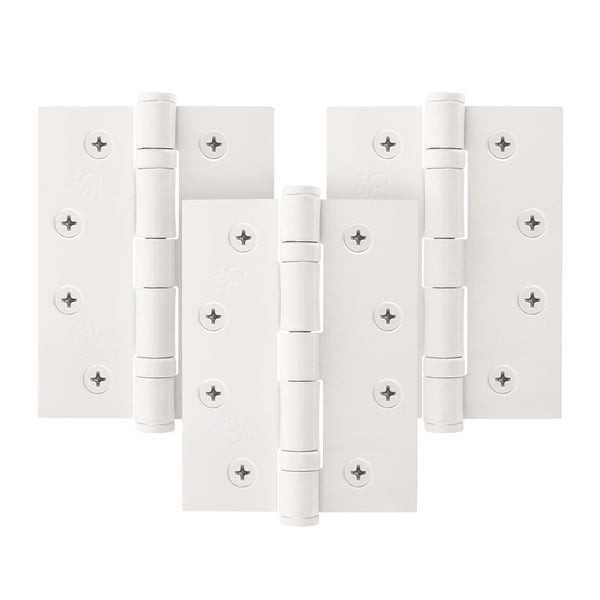 White Fire Door Hinges – 4 Inch/102mm – Grade 11 Steel Ball Bearing – Pack of 3 Hinges - tradefit - Featured Image