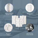 White Fire Door Hinges – 4 Inch/102mm – Grade 11 Steel Ball Bearing – Pack of 3 Hinges - tradefit - 5
