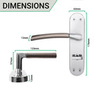 Bosa Duo Style Polished Chrome/Satin Nickel Lever on Backplate Door Handle - Bathroom - tradefit - 3