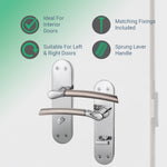 Bosa Duo Style Polished Chrome/Satin Nickel Lever on Backplate Door Handle - Bathroom - tradefit - 2