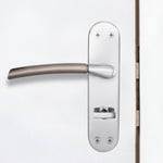 Bosa Duo Style Polished Chrome/Satin Nickel Lever on Backplate Door Handle - Bathroom - tradefit - 5
