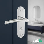Bosa Duo Style Polished Chrome/Satin Nickel Lever on Backplates Door Handles - Bathroom - tradefit - 4