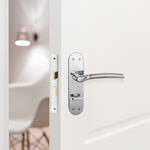 Bosa Duo Style Polished Chrome/Satin Nickel Lever on Backplate Door Handle - Bathroom - tradefit - 6