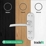 Bosa Duo Style Polished Chrome/Satin Nickel Lever on Backplates Door Handles - Bathroom - tradefit - 5