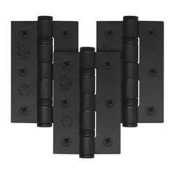 Black Fire Door Hinges - 3 Inch/76mm - Grade 7 Steel Ball Bearing - Pack of 3 Hinges - tradefit