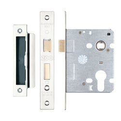 Economy Euro Profile Sashlock Case - 78mm Case - 57mm Centres - Polished Stainless Steel - tradefit