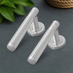 Aurora Satin Nickel Lever on Rose Door Handle Kit - Medium Duty FD30/60 - 80mm Euro Sashlock and Thumbturn Cylinder - Master Keyed - tradefit - 8